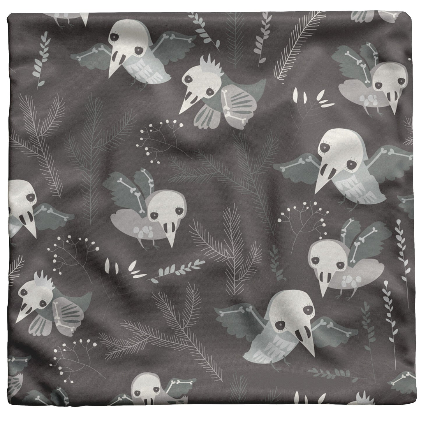 "Skeleton Birds" Throw Pillow
