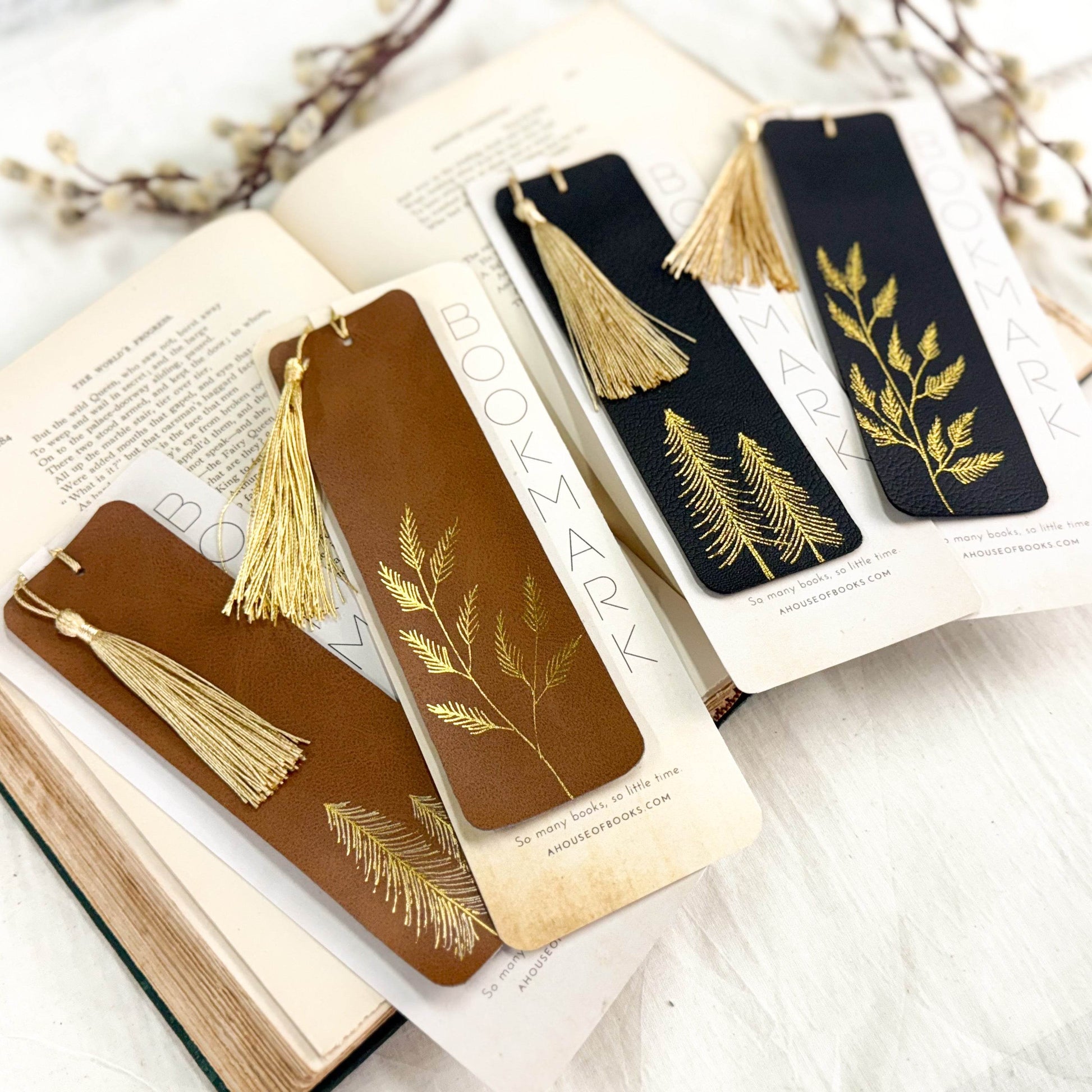 Leather Tassel Bookmarks- Trees - Concordia Style Boutique