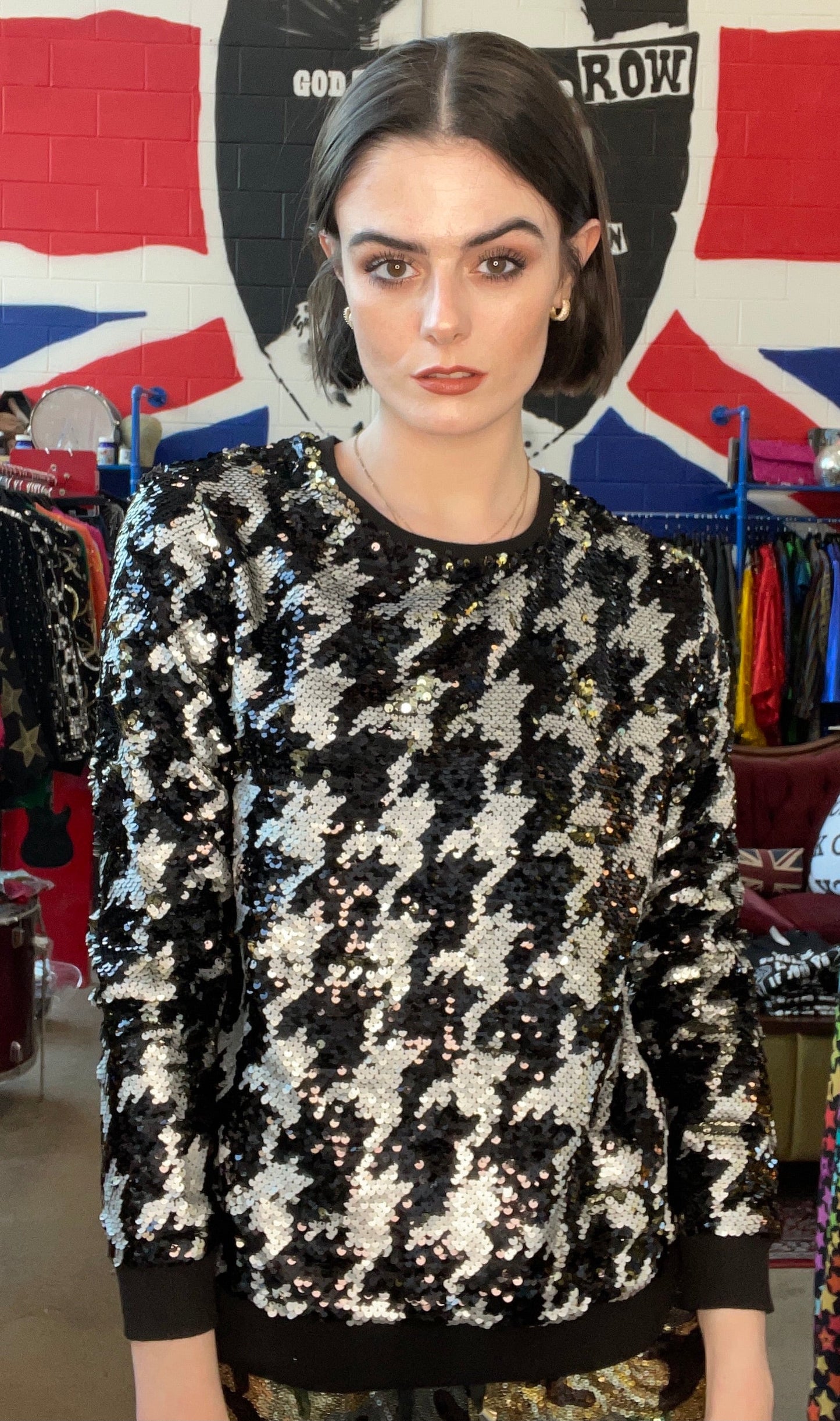 "Any Old  Iron" - Dogstooth Sweatshirt - Premium Clothing from Any Old Iron - Just $150! Shop now at Concordia Style Boutique