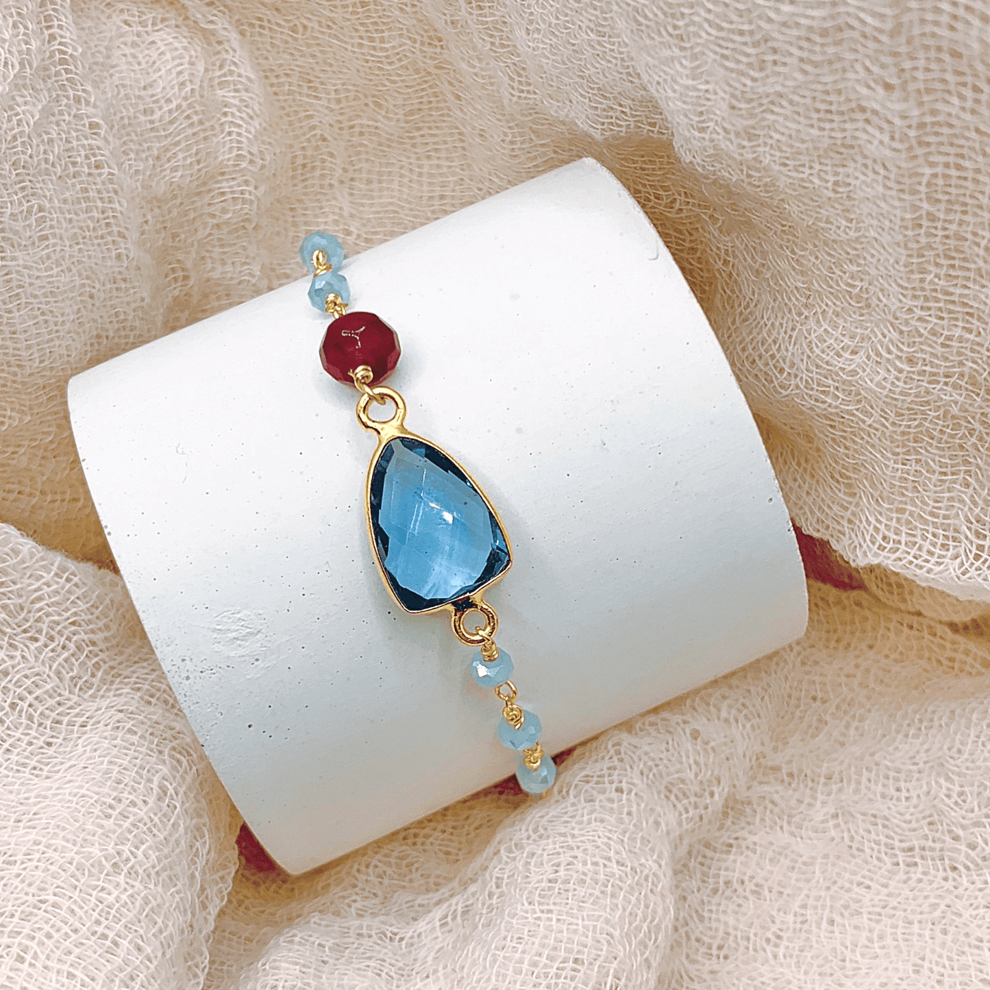 London Blue Quartz Adjustable Gemstone Bracelet