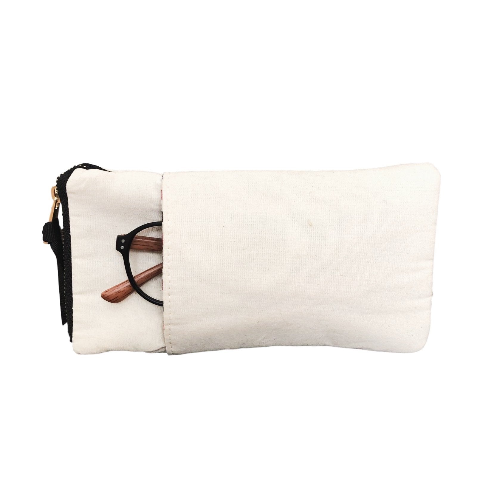 Glasses Case with Outside Pocket, Cream - Concordia Style Boutique