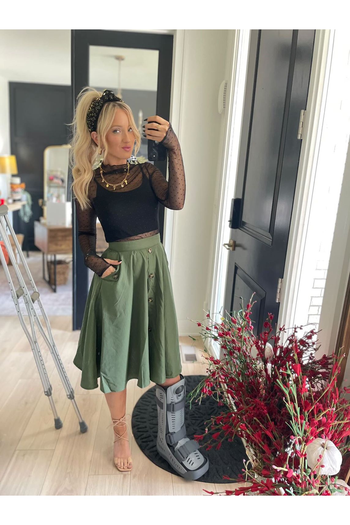 Green Pocket Skirt -clearance - Concordia Style Boutique