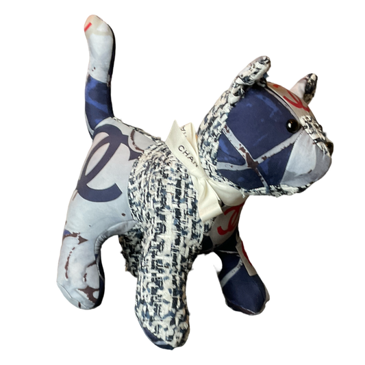 CC Monogram Vintage Silk Scarf Patchwork Kitten