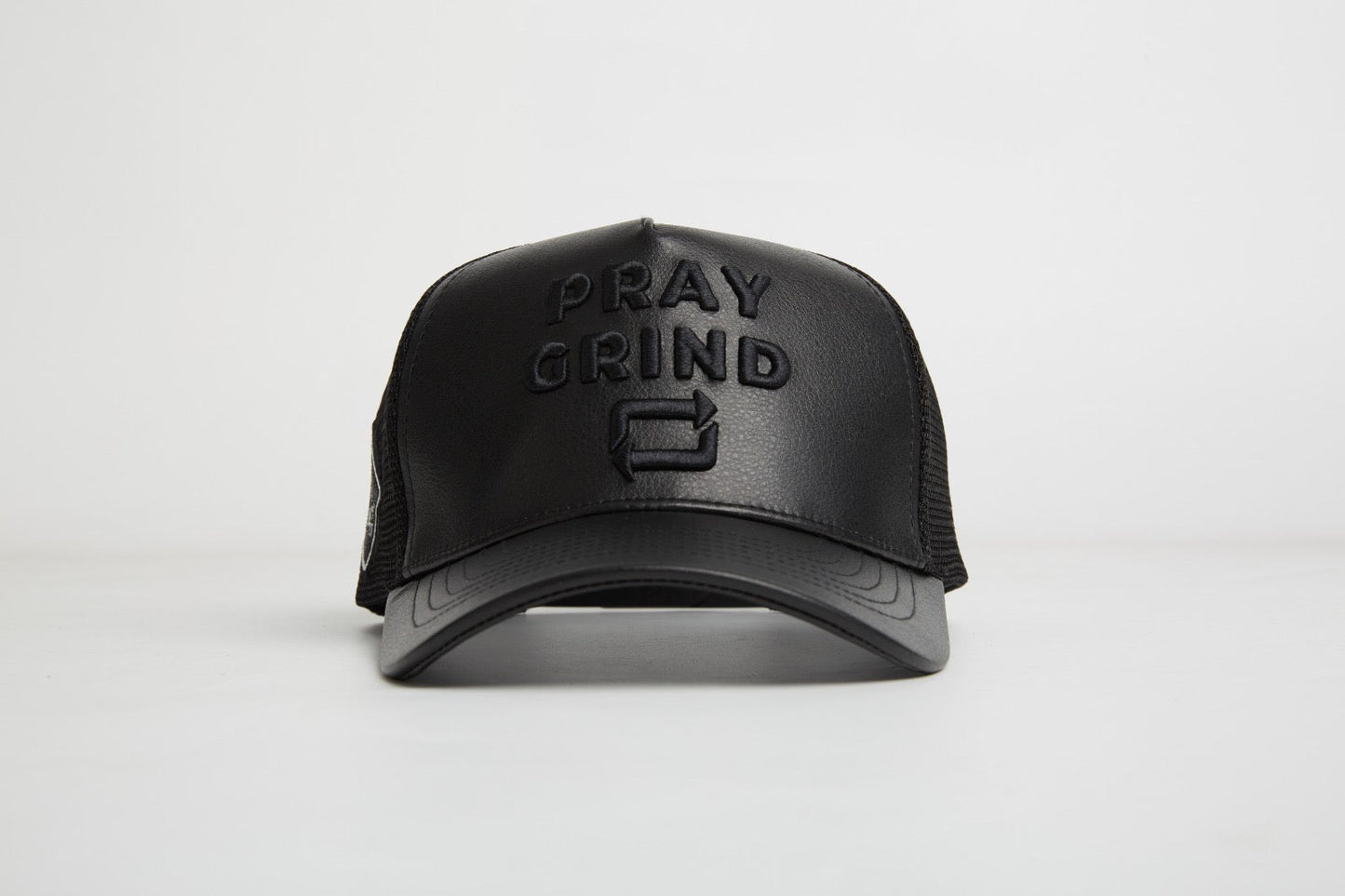 Pray Grind Repeat- Asphalt Leather / Signature Series Snap-Back - Concordia Style Boutique
