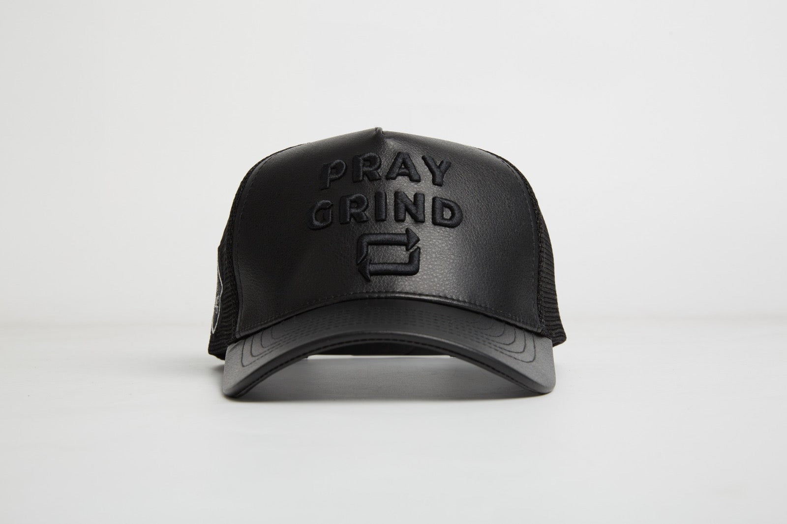 Pray Grind Repeat- Asphalt Leather / Signature Series Snap-Back - Concordia Style Boutique