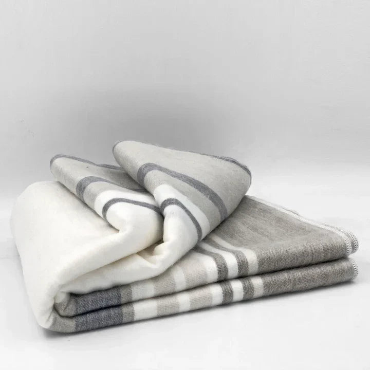 Alpaca Bed Blanket - Striped