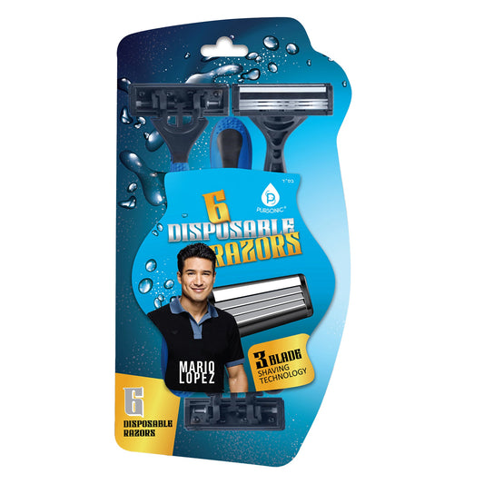 Mario Lopez 6 Disposable Razors - 3 Blade Shaving Surface Technology - Concordia Style Boutique