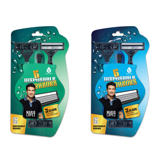 Mario Lopez 12 Disposable Razors Bundle - Green & Blue - Concordia Style Boutique