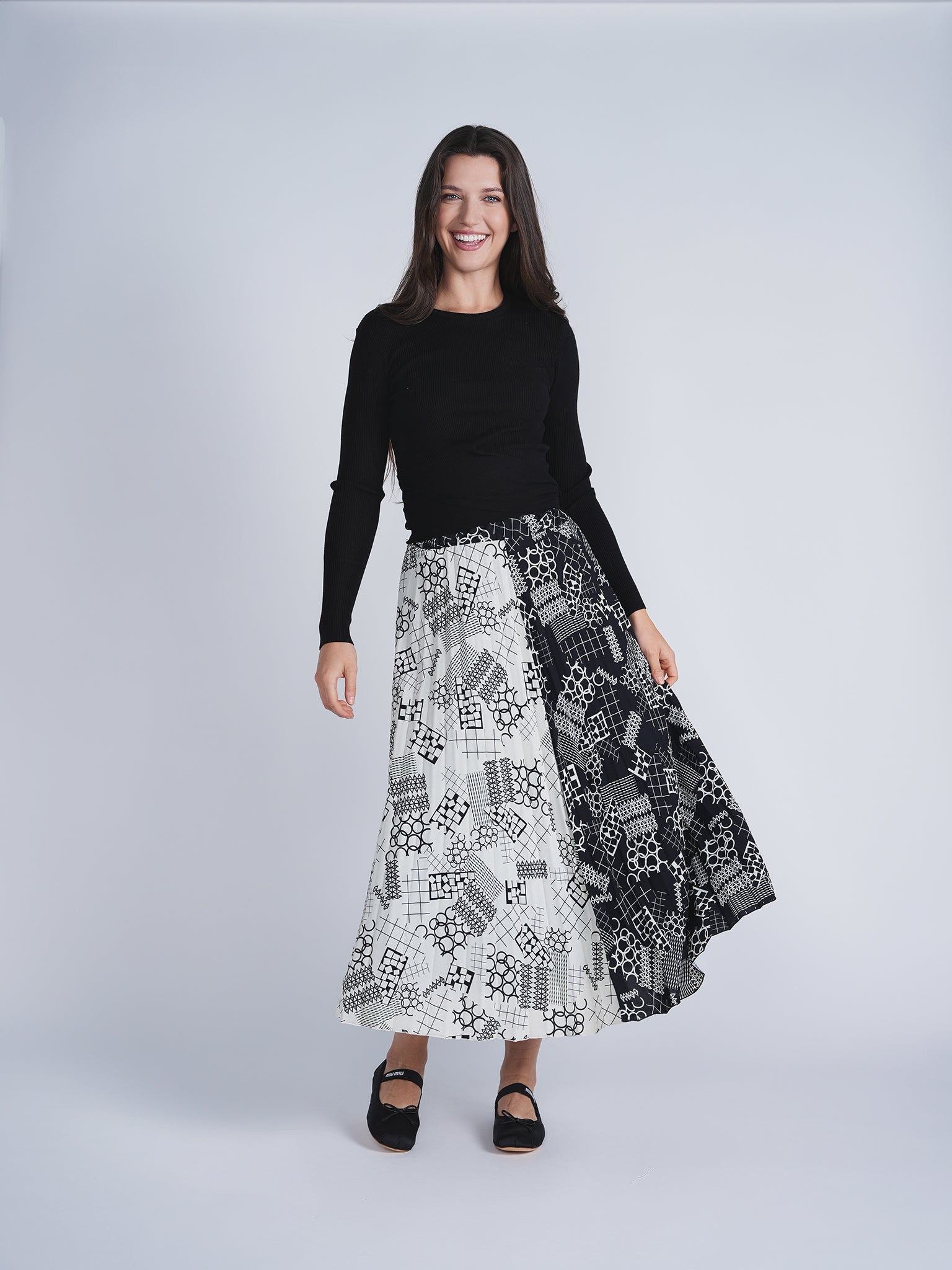 2 Tone Midi Pleated Skirt - Concordia Style Boutique