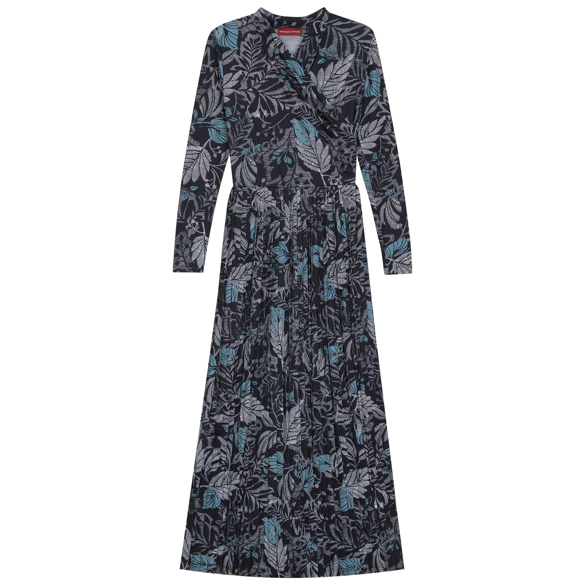 Printed Pleated Wrap Dress - Concordia Style Boutique