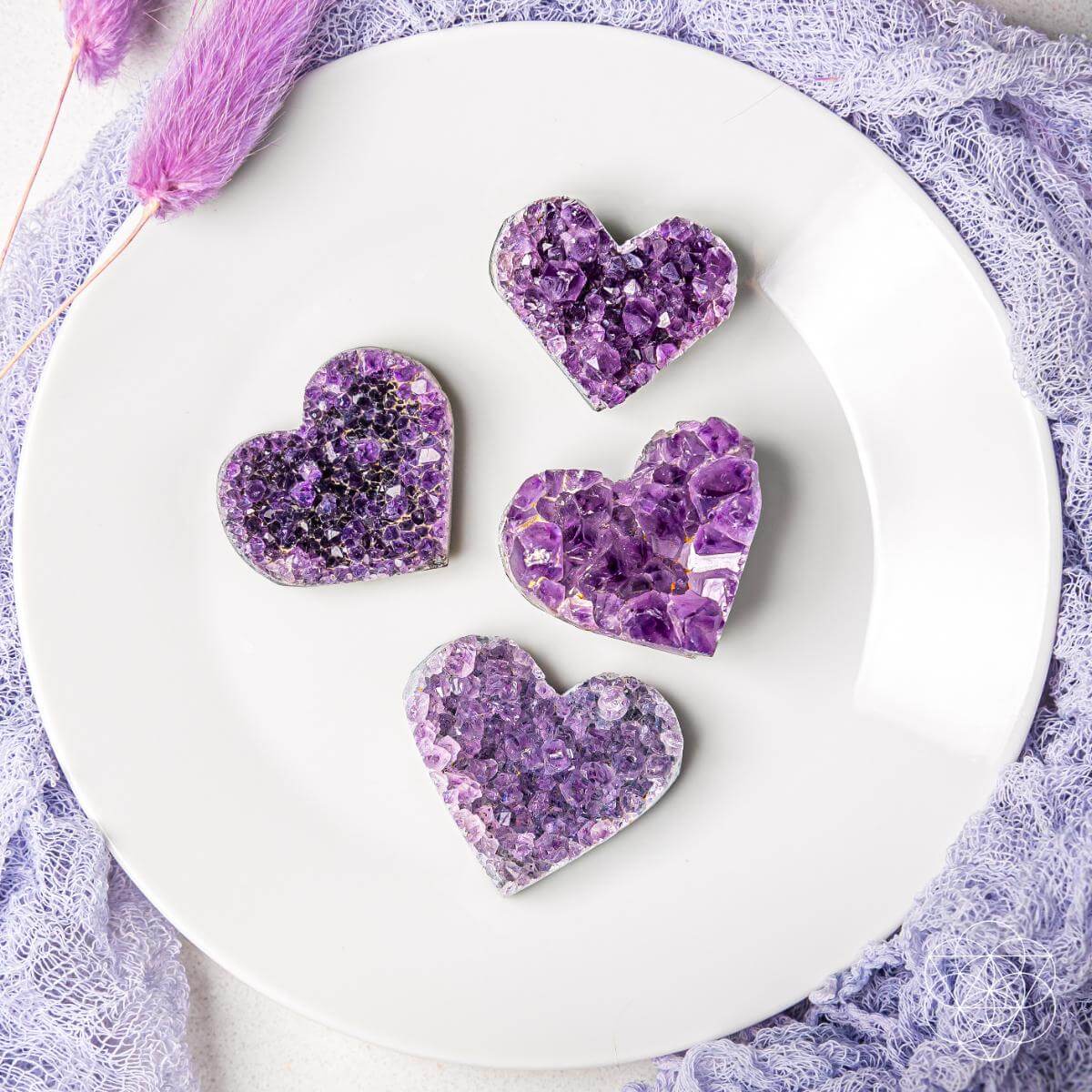Uruguayan Amethyst Love Heart Cluster - AAA Premium Quality - Concordia Style Boutique