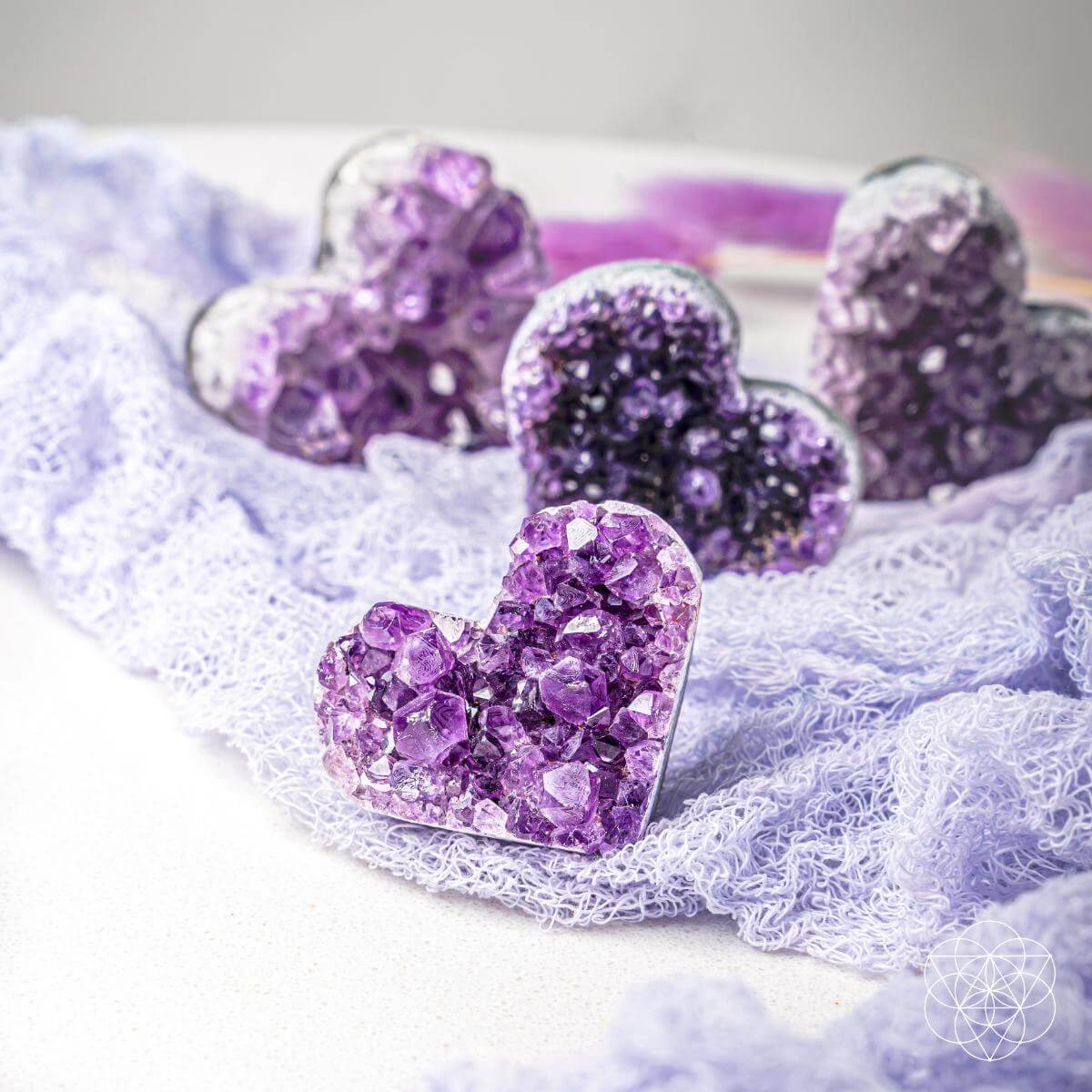 Uruguayan Amethyst Love Heart Cluster - AAA Premium Quality - Concordia Style Boutique