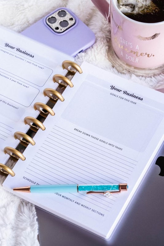 Floral Level Up Business Planner A5 Size - Undated