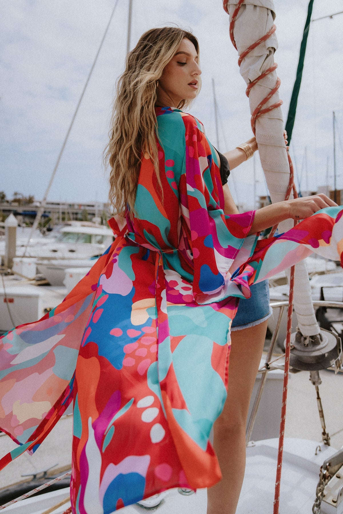 CANCUN GETAWAY SATIN MIDI KIMONO - Concordia Style Boutique