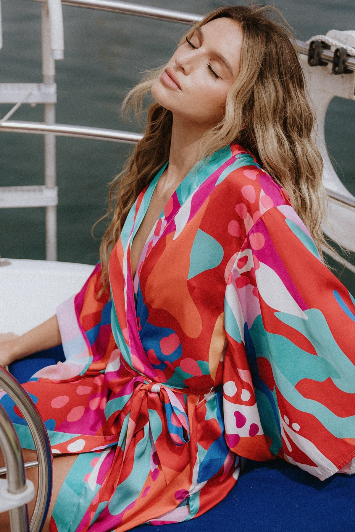 CANCUN GETAWAY SATIN MIDI KIMONO - Concordia Style Boutique