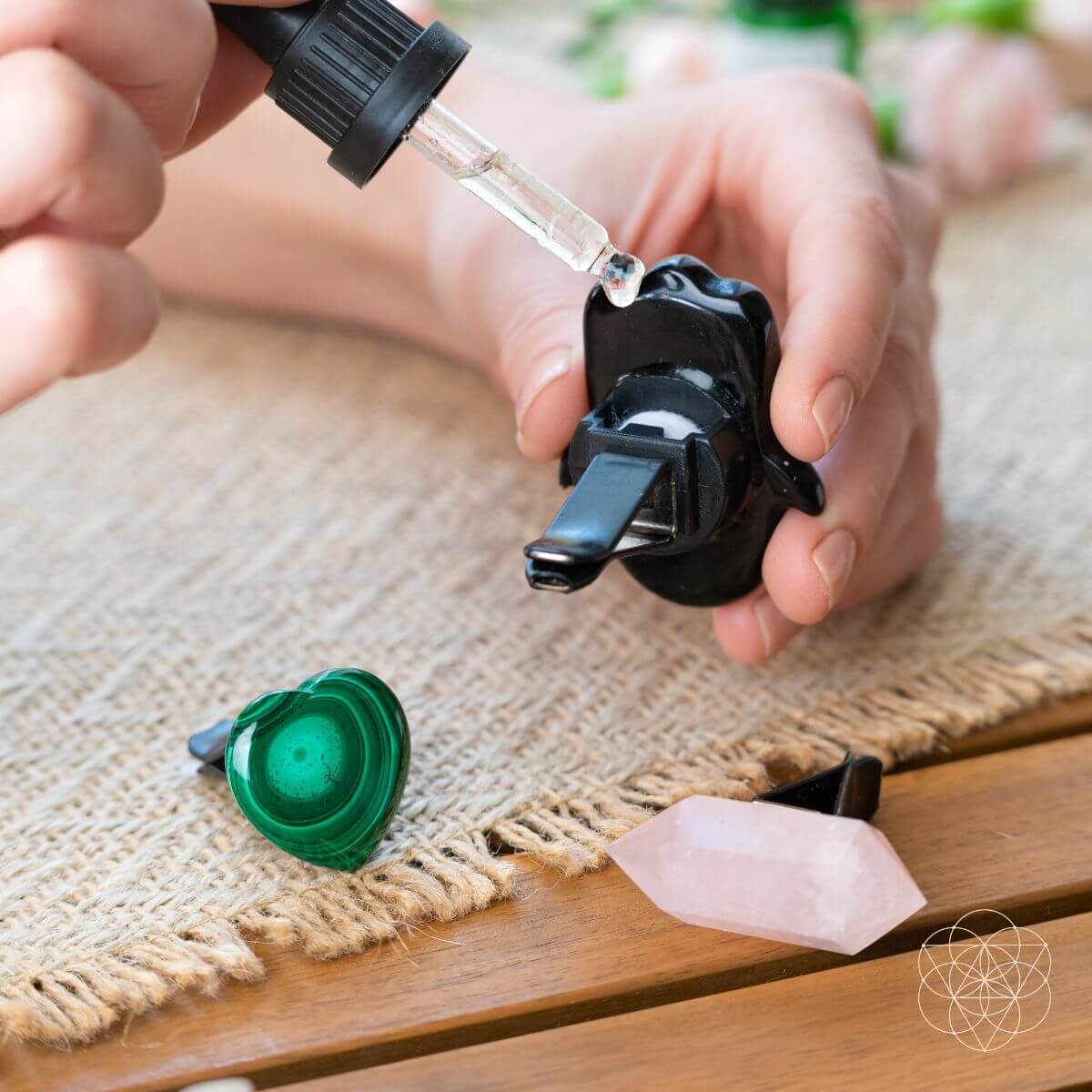 Hamsa Hand of Safe Travels: Aromatherapy Crystal Car Kit - Concordia Style Boutique