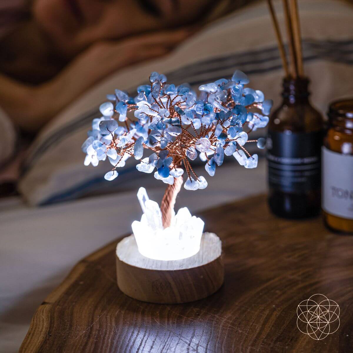 Guardian Angel Lamp of Protection - Aquamarine Tree - Concordia Style Boutique