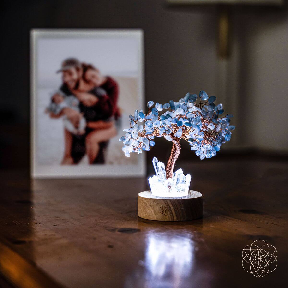 Guardian Angel Lamp of Protection - Aquamarine Tree - Concordia Style Boutique