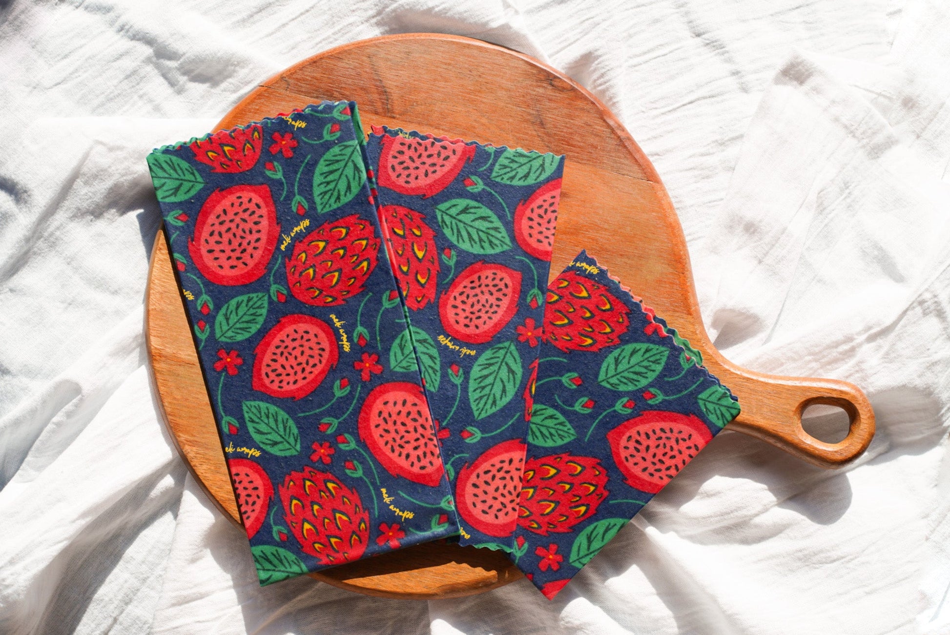 Beeswax Food Wrap - Dragonfruit Print - Concordia Style Boutique