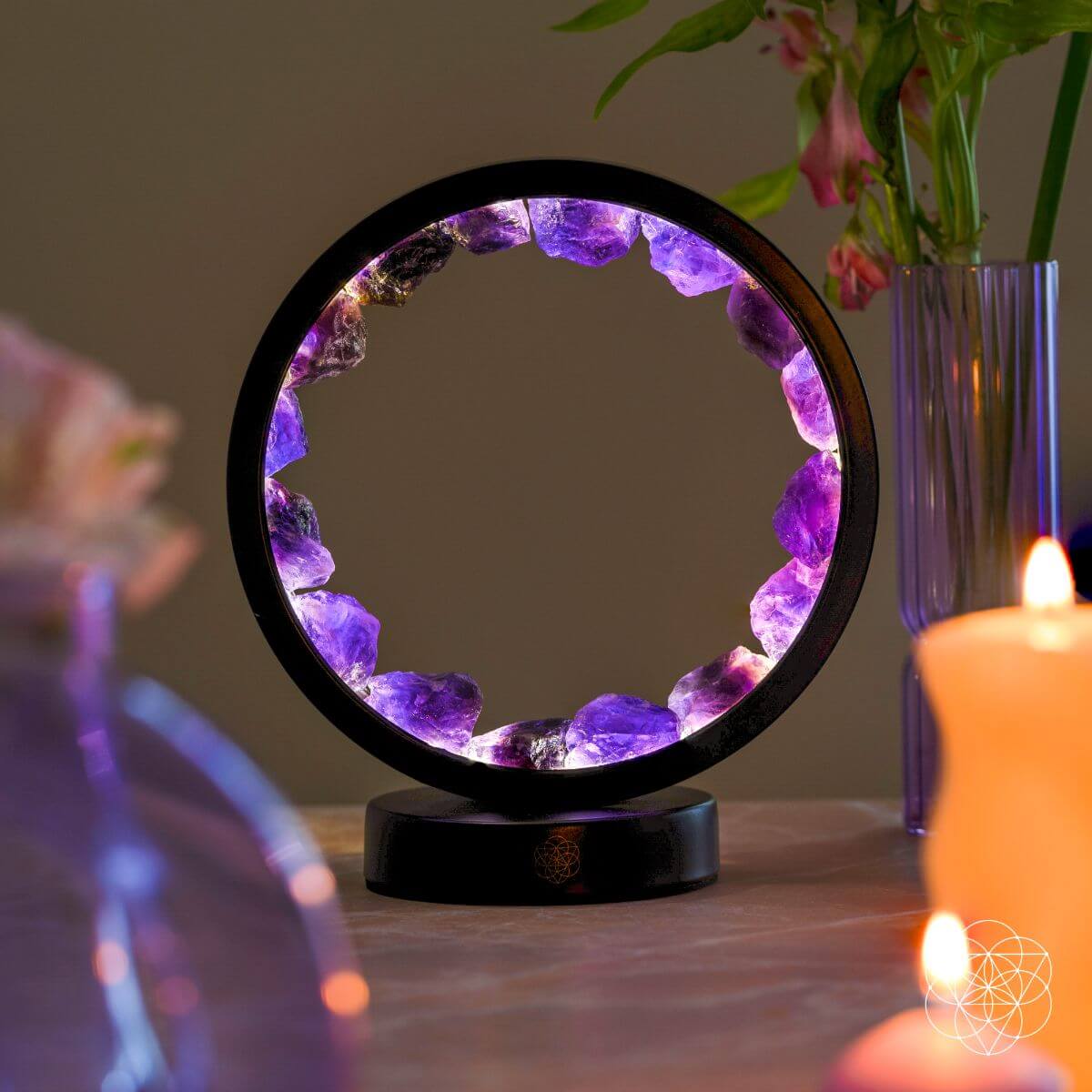 I Am At Peace - Spiritual Protection Amethyst Lamp - Concordia Style Boutique