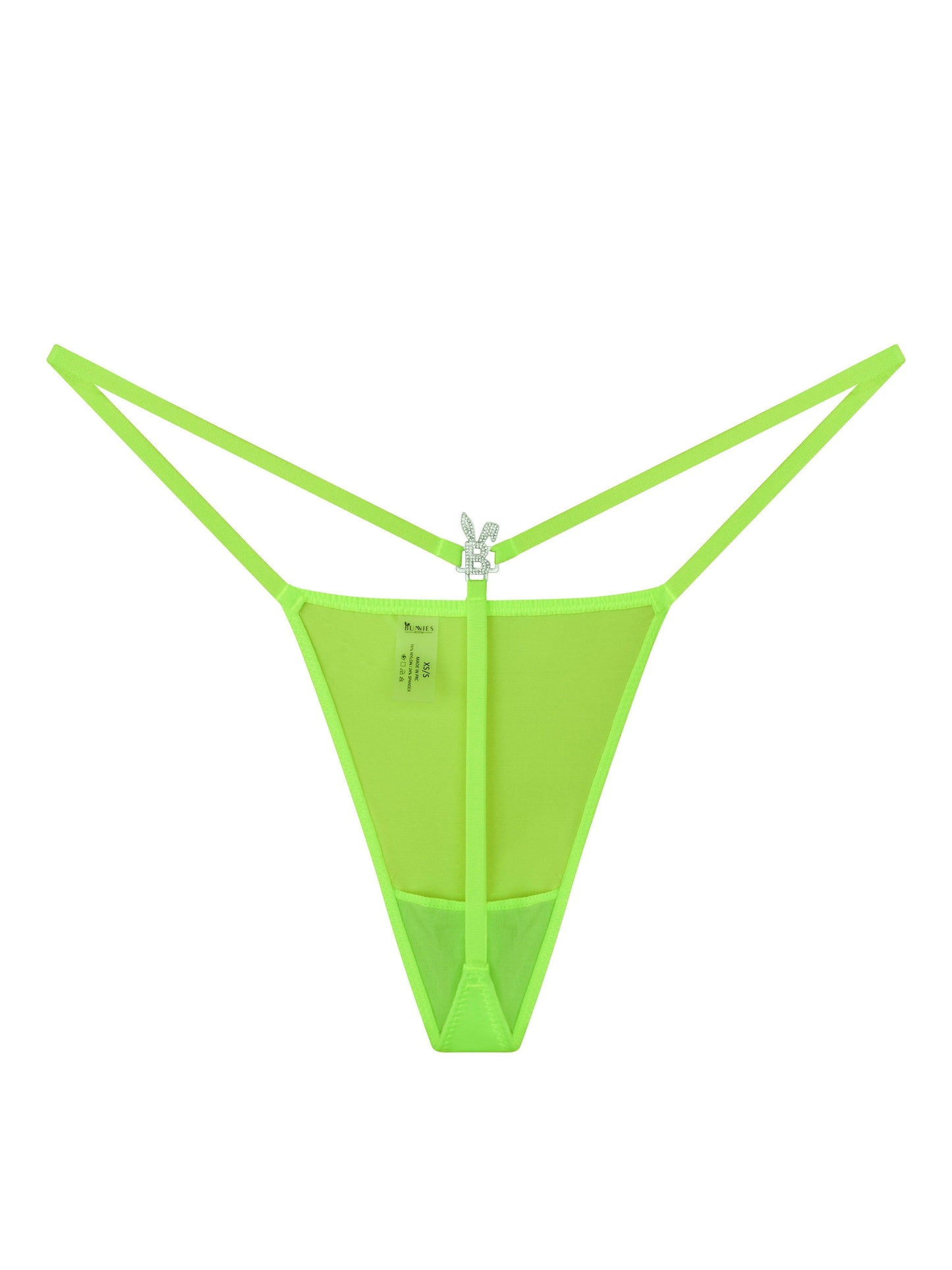 ICED OUT G-STRING IN NEON GREEN