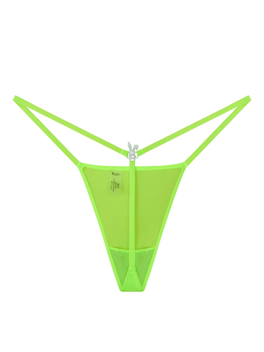 ICED OUT G-STRING IN NEON GREEN