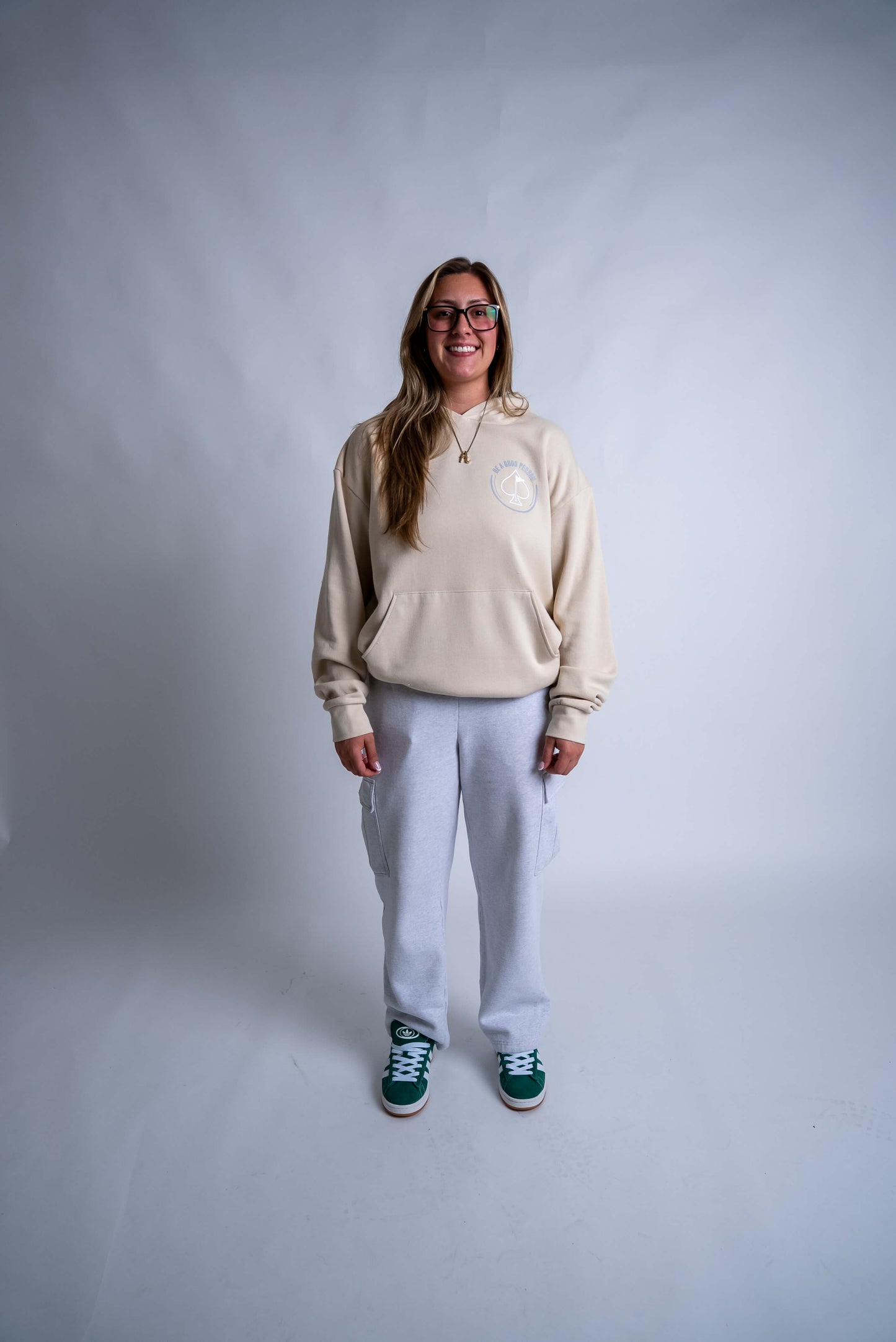 Be A Good Person X Pins and Aces Relax Hood Hoodie - Cream