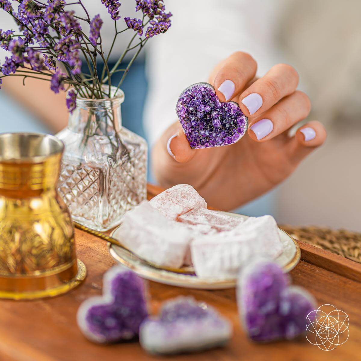 Uruguayan Amethyst Love Heart Cluster - AAA Premium Quality - Concordia Style Boutique