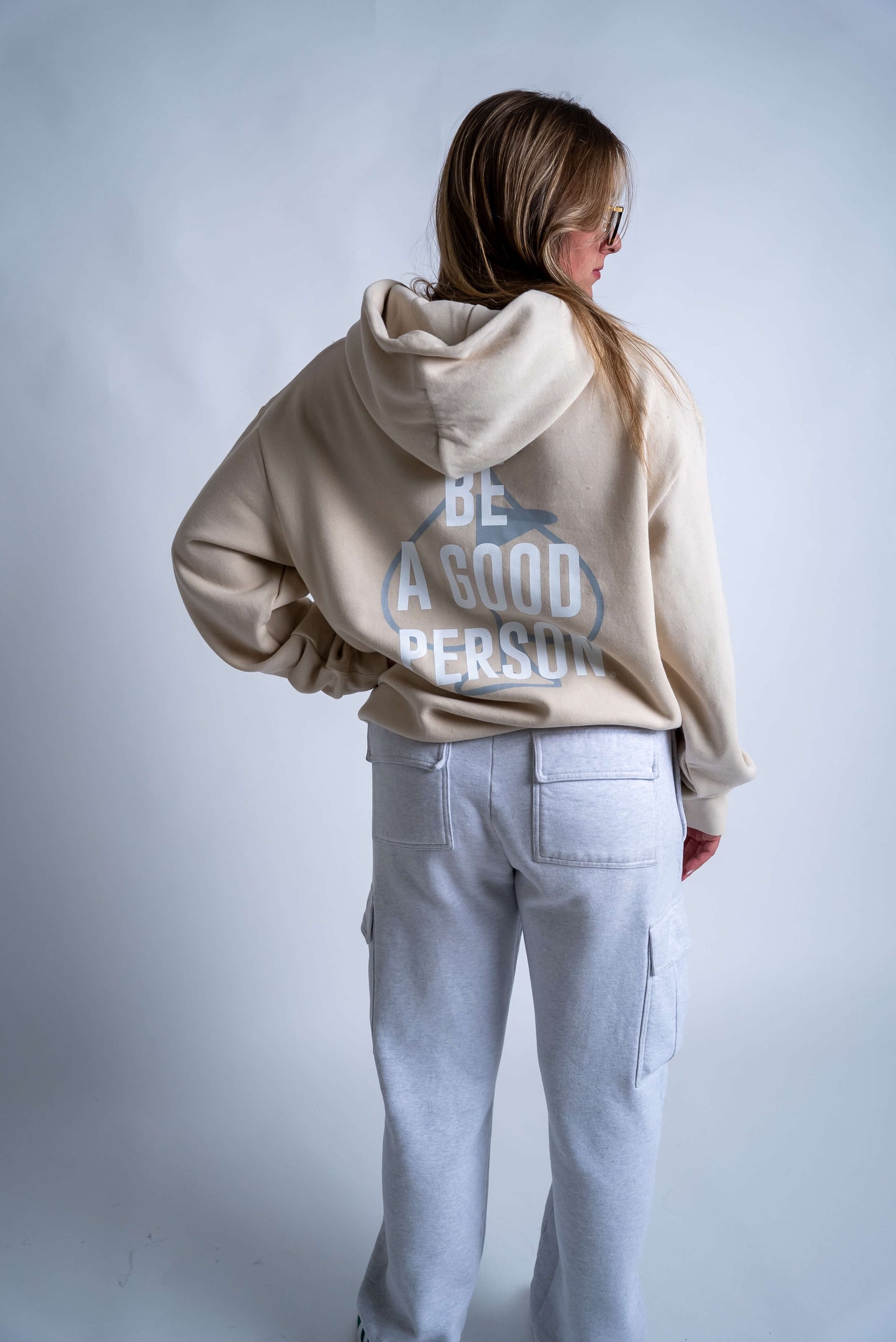 Be A Good Person X Pins and Aces Relax Hood Hoodie - Cream