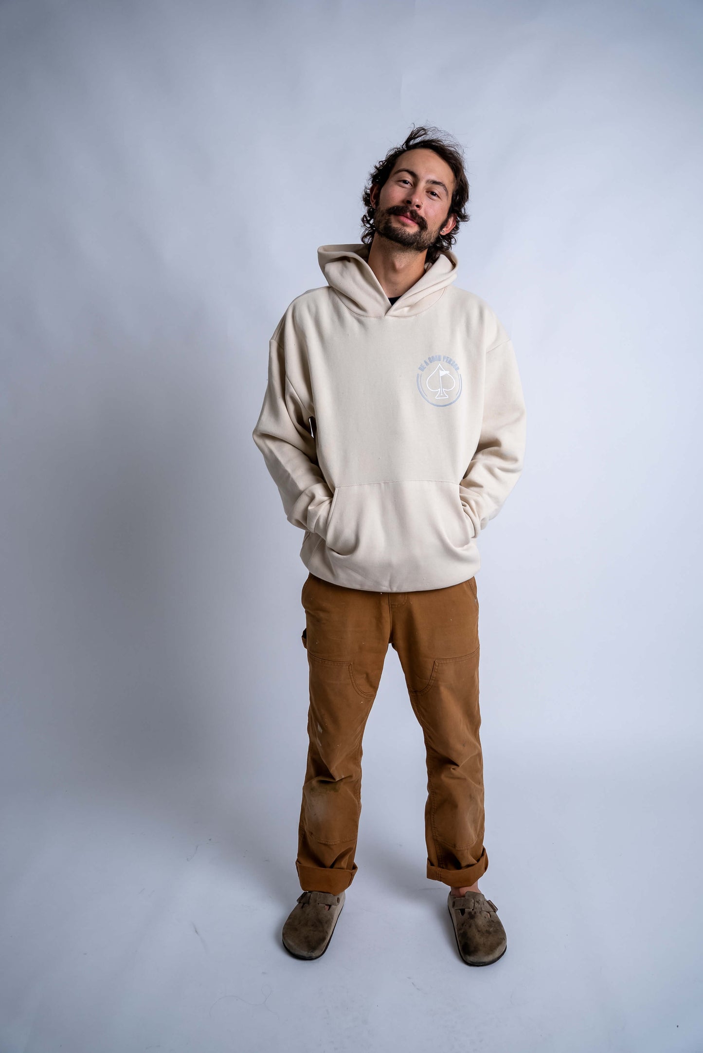 Be A Good Person X Pins and Aces Relax Hood Hoodie - Cream