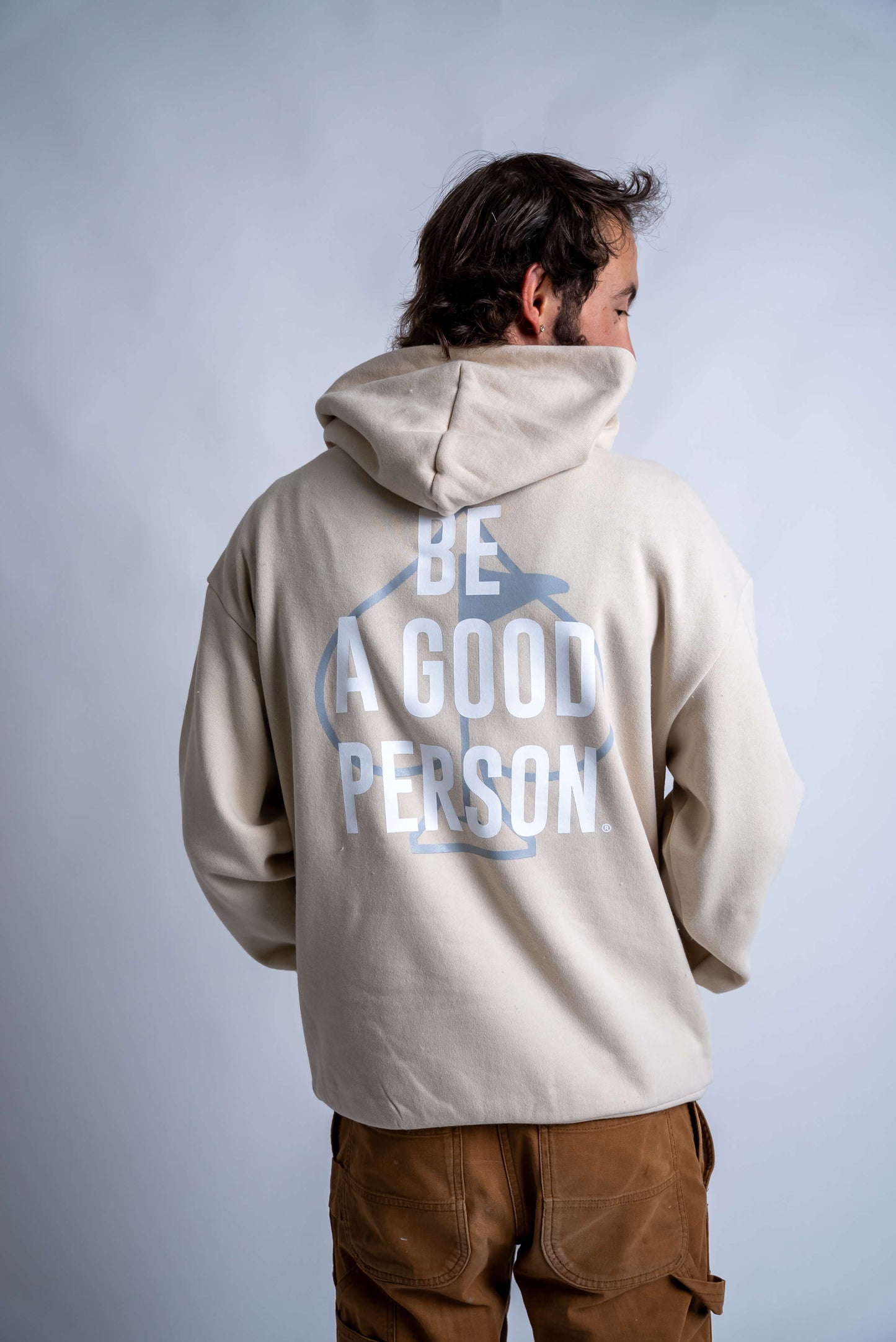 Be A Good Person X Pins and Aces Relax Hood Hoodie - Cream