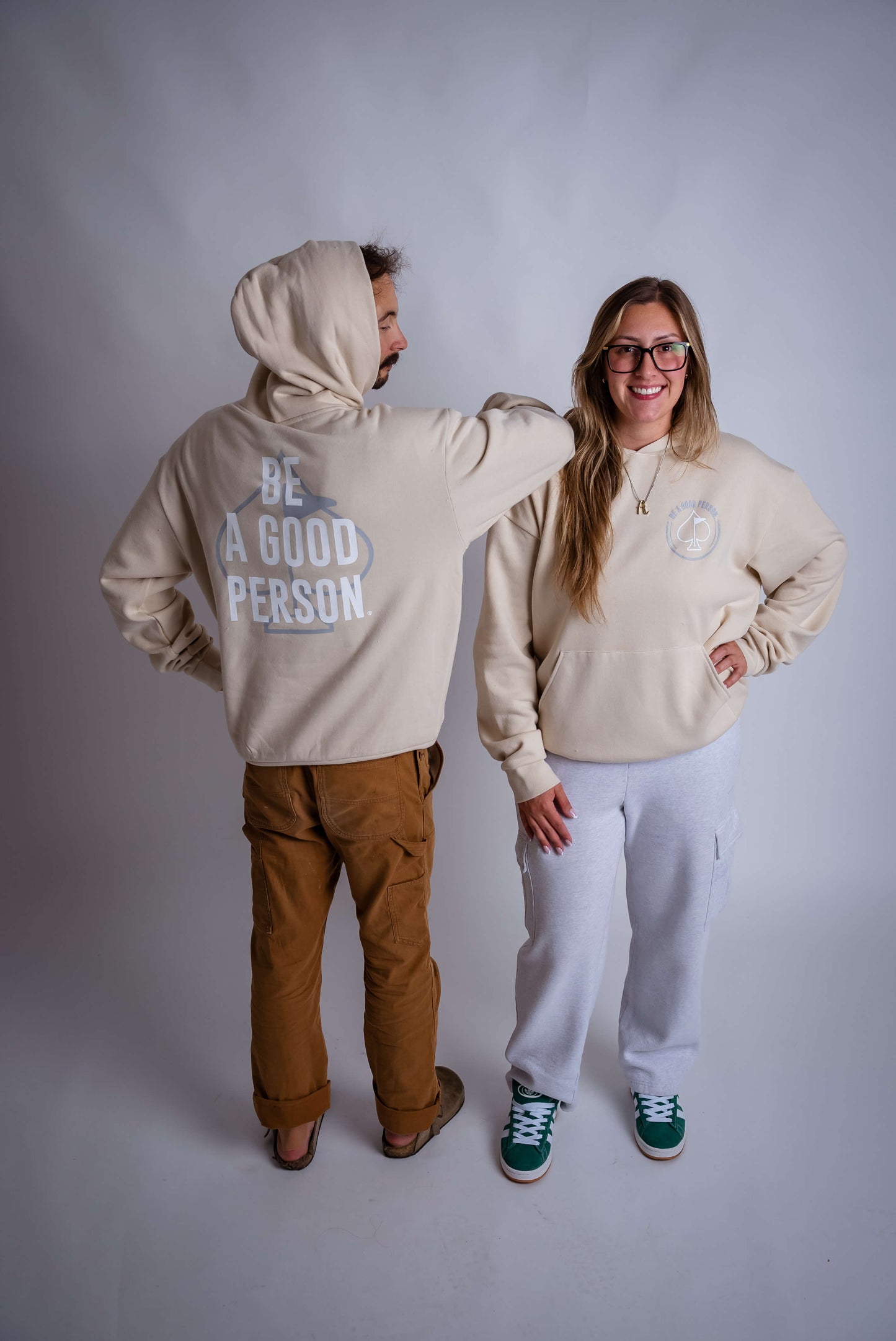 Be A Good Person X Pins and Aces Relax Hood Hoodie - Cream