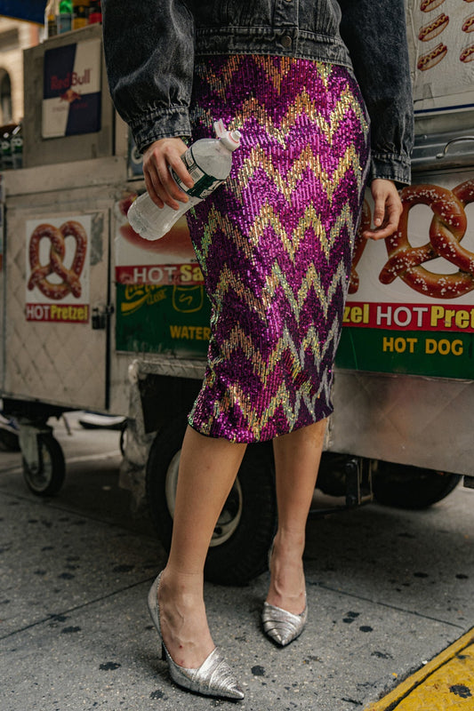 BE HAPPY FRIEND SEQUIN MIDI SKIRT - Concordia Style Boutique