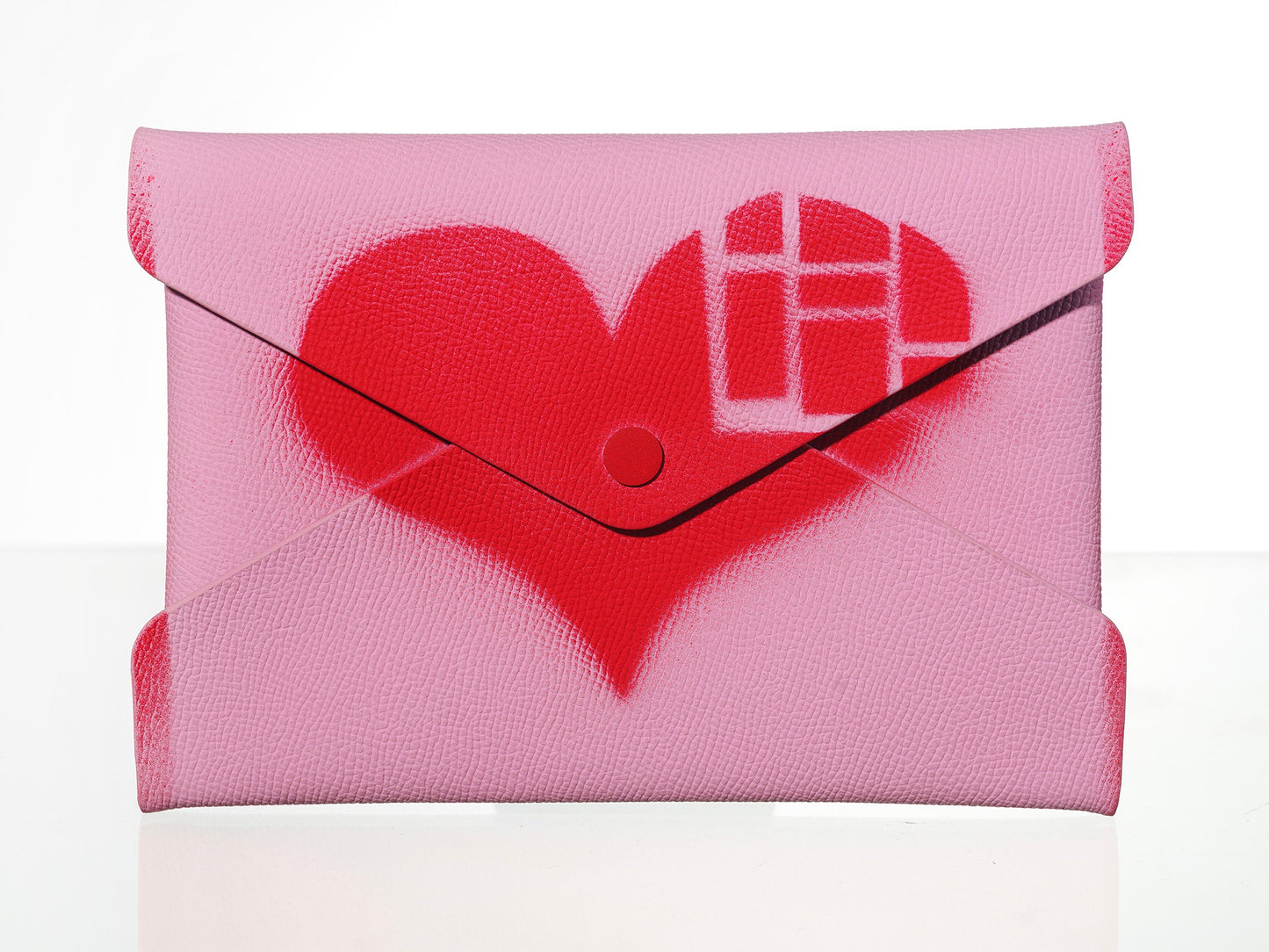 Pink Epsom Pochette with Hand-Painted Art (Martini Design)