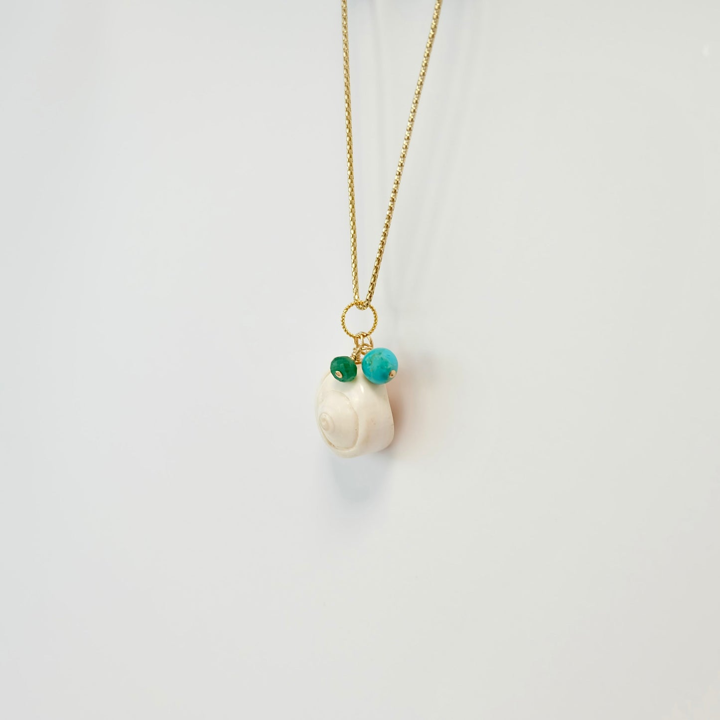 Turquoise Emerald Shell Charm