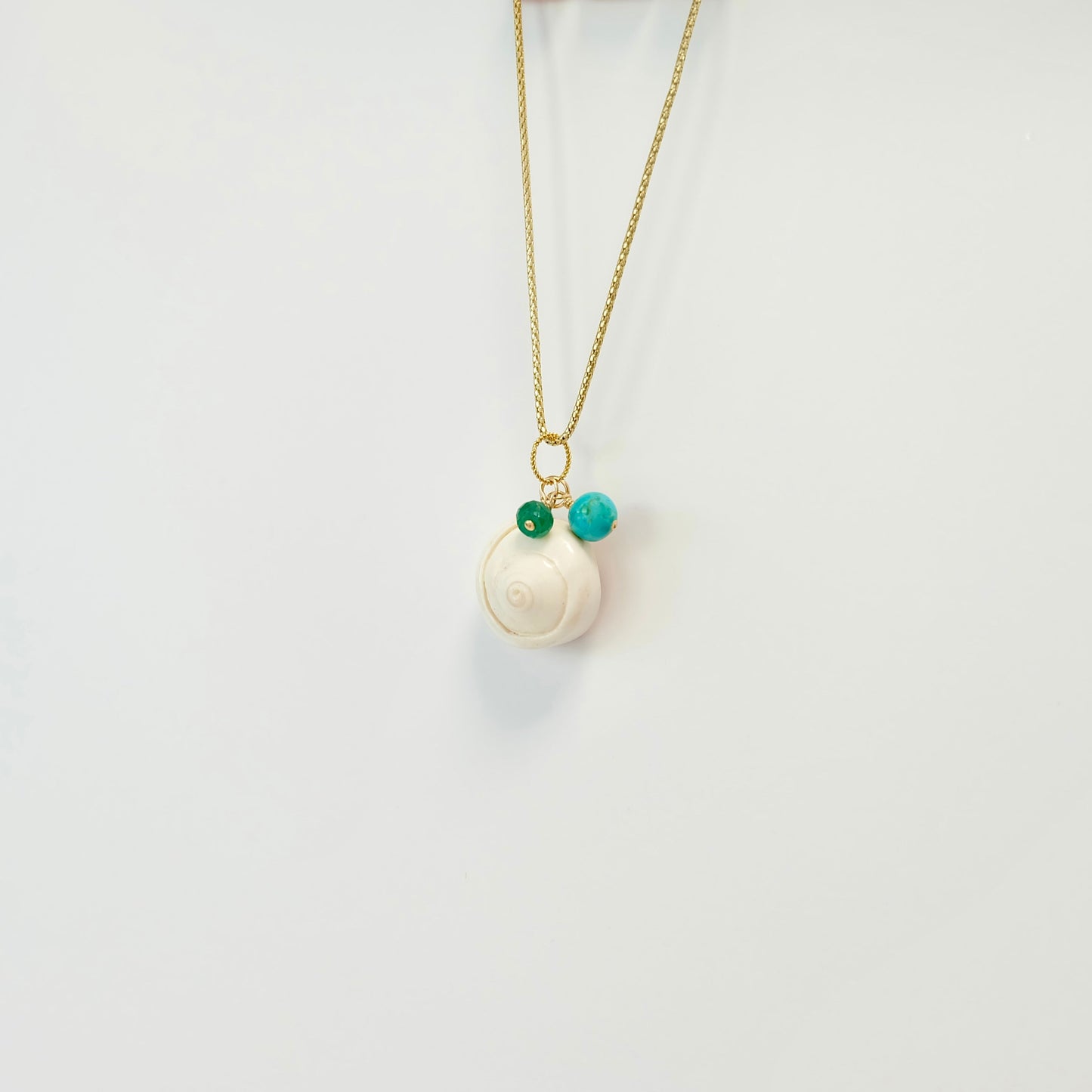 Turquoise Emerald Shell Charm