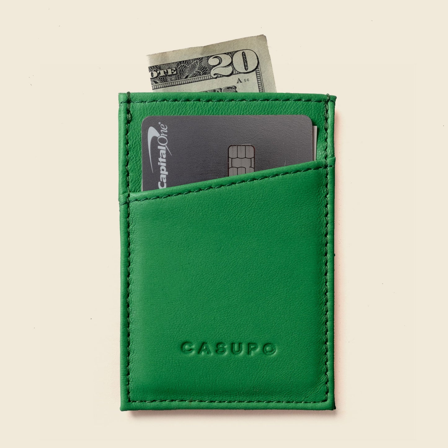 Minimalist Wallet With RFID Protection - Green