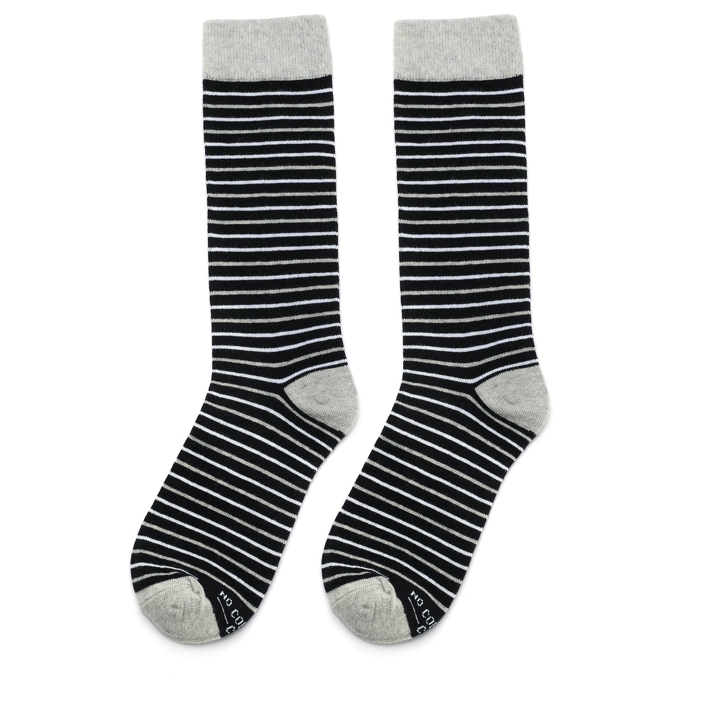 Black, White, and Grey Striped Socks