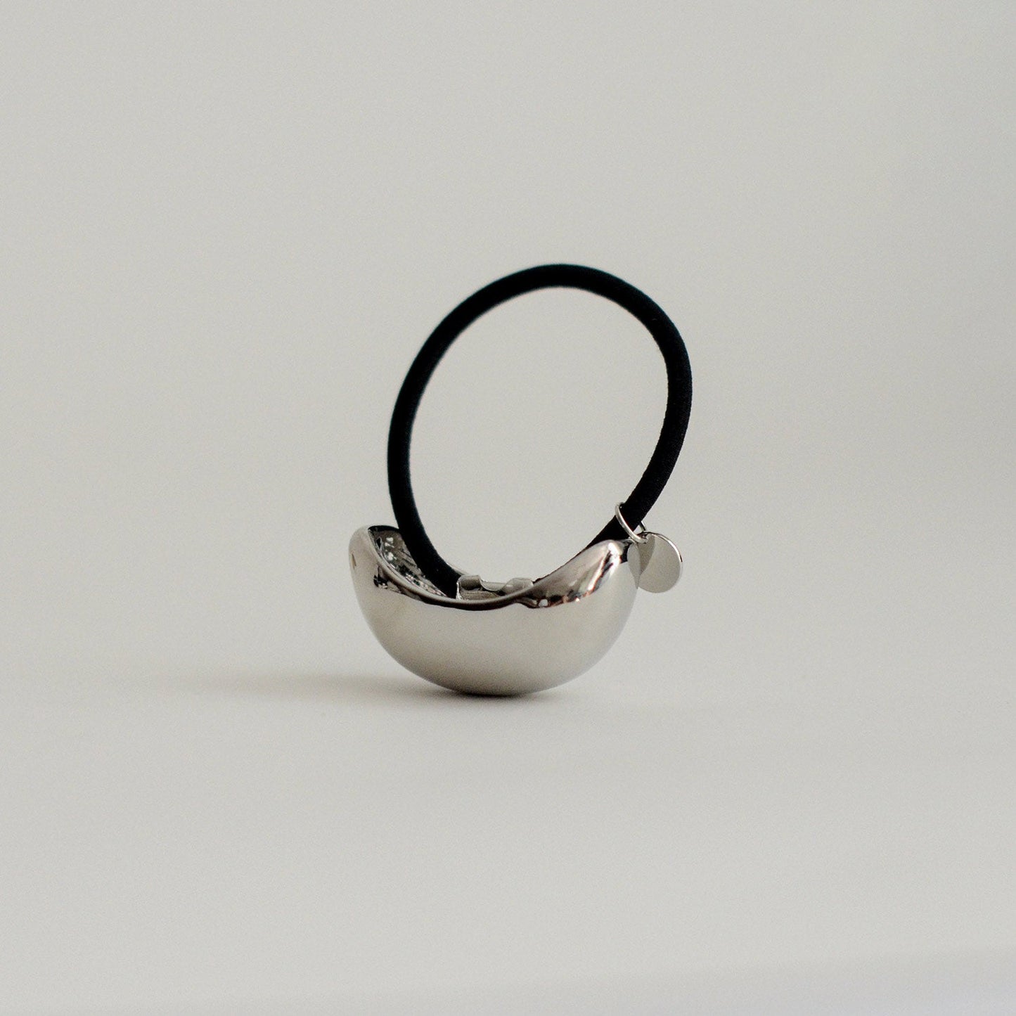 Bold Crescent Metal Cuff Hair Tie | Silver