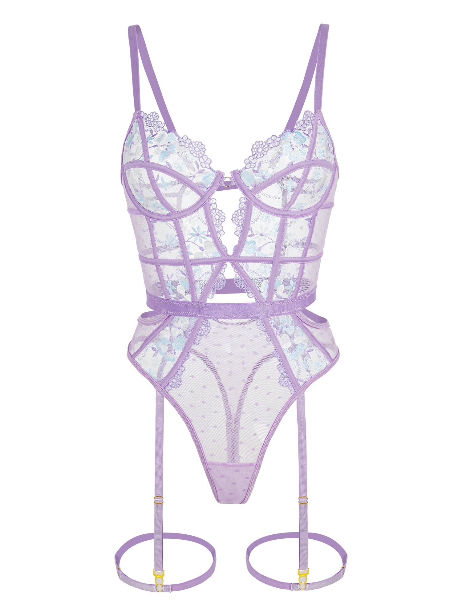 Lavender Blossom Embroidered French-inspired Bodysuit - Concordia Style Boutique
