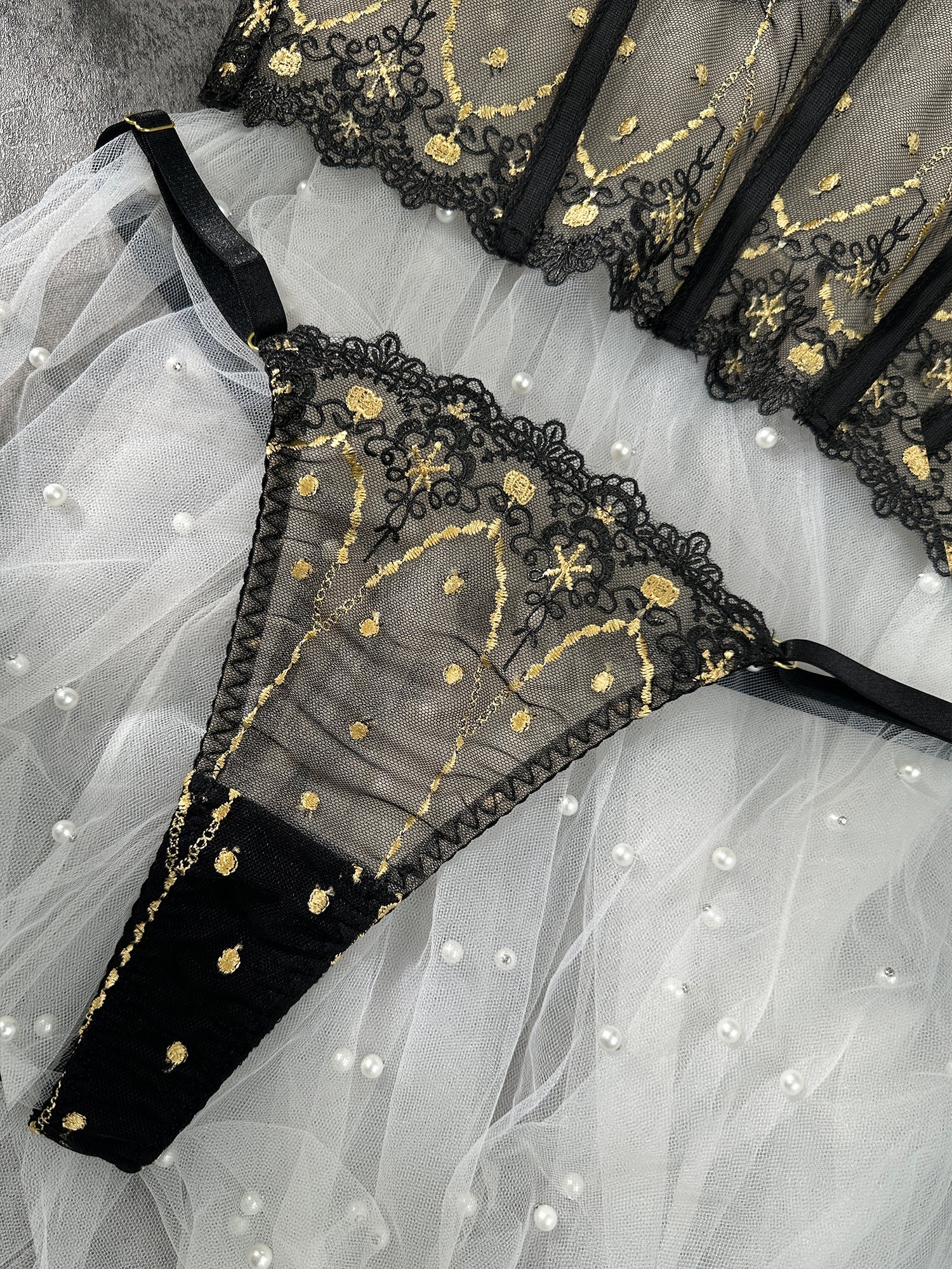 Chic Luxe Noir & Gold Lingerie Set - Concordia Style Boutique
