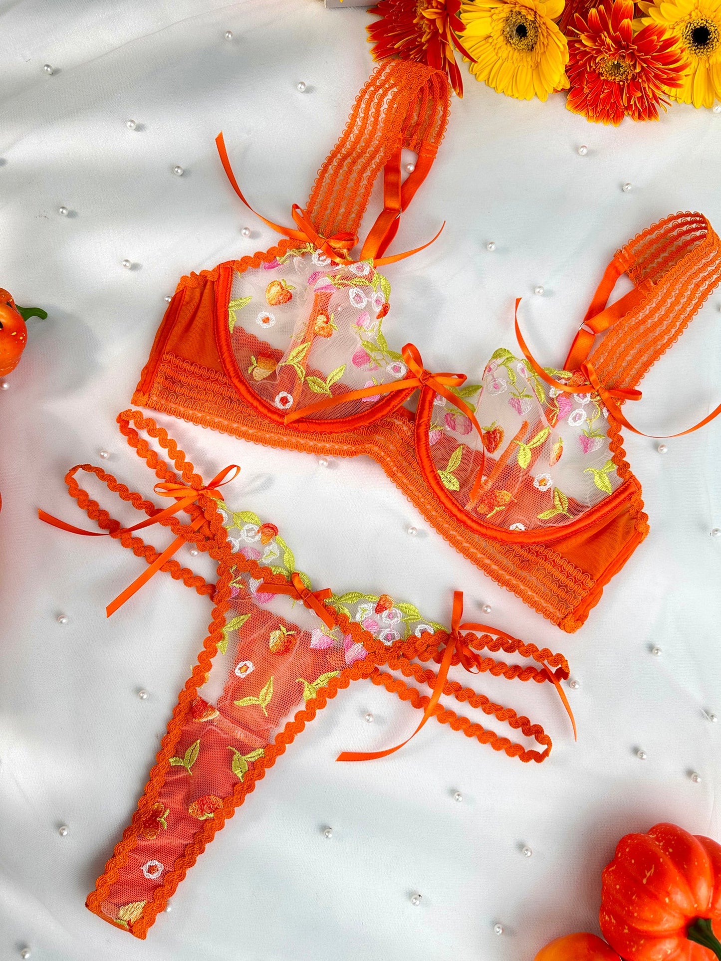 Sunny Meadow Floral Lace Lingerie Set - Concordia Style Boutique