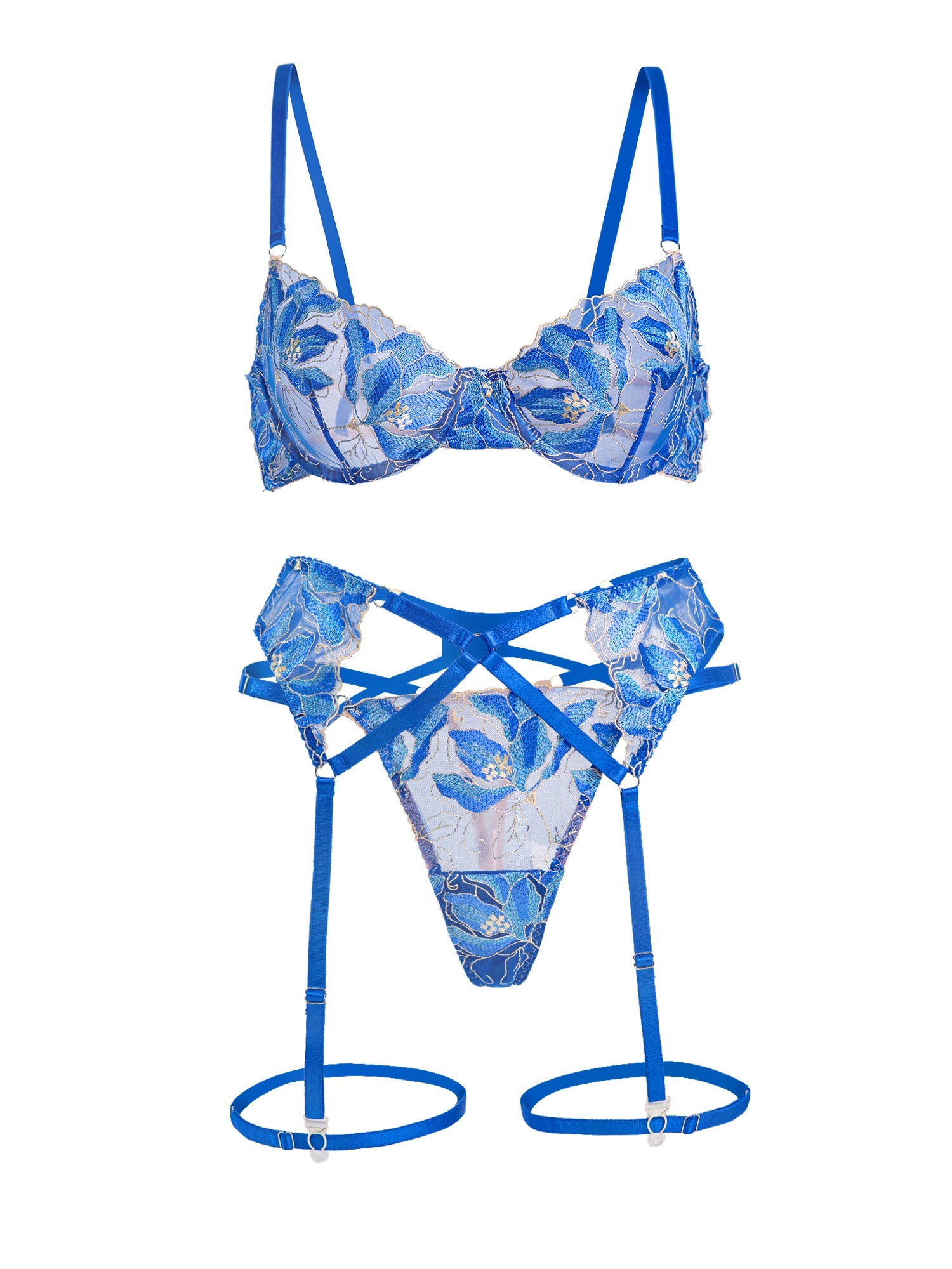 Floral Embroidery Lingerie Set - Concordia Style Boutique