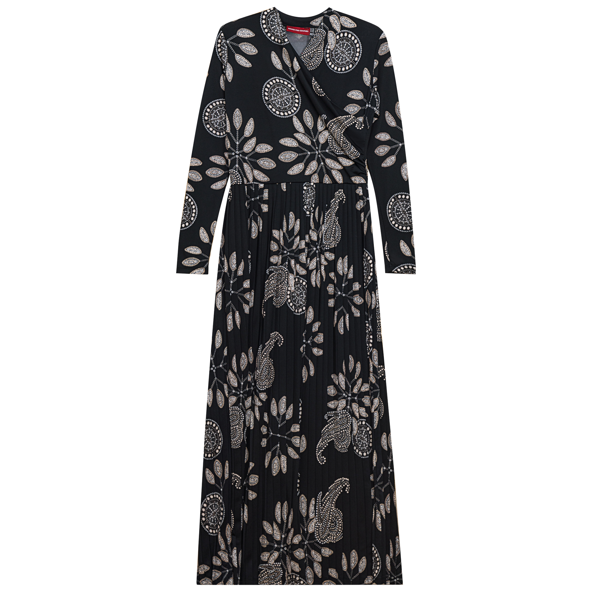 Printed Pleated Wrap Dress - Concordia Style Boutique