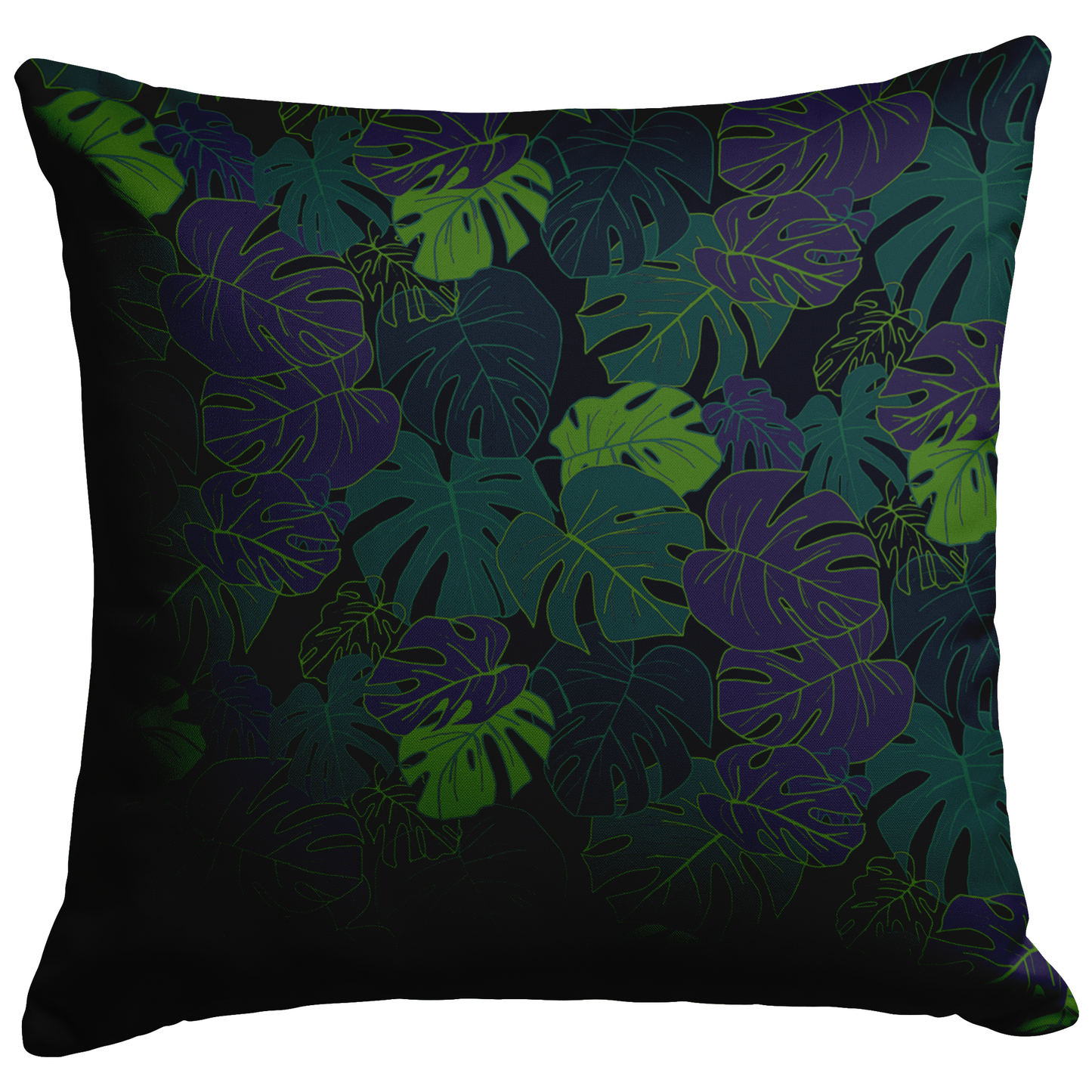 "Dark Monstera" Throw Pillow