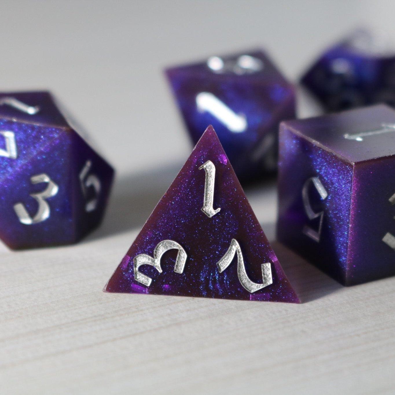 Deep Space Handmade Sharp Edge Resin DND Dice Set