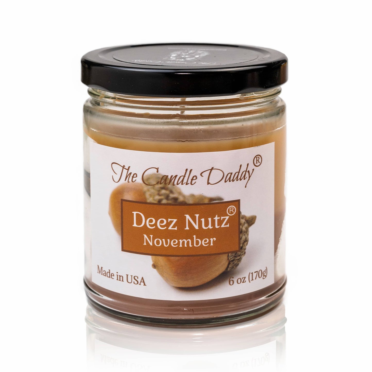 Deez Nutz November - Banana Nut Bread Scented - Funny 6 Oz Jar Candle - 40 Hour Burn