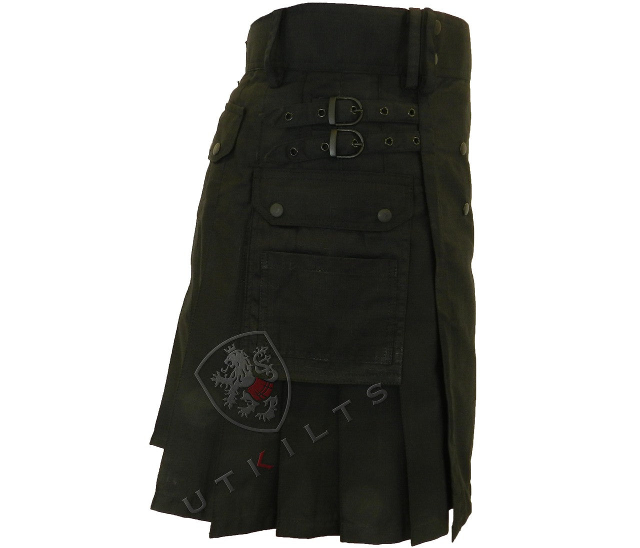 Utility Kilt – GlenTorin, Black Ripstop