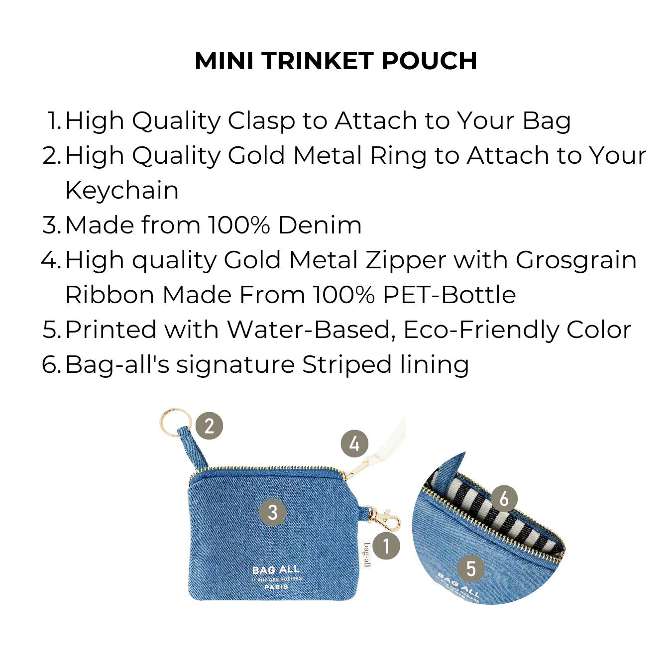 Mini Trinket Pouch, Denim - Concordia Style Boutique