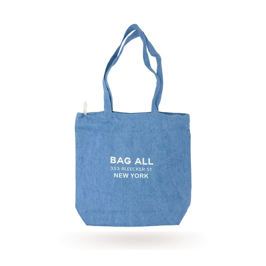 New York City Tote with Zipper and Inside Pocket, Denim - Concordia Style Boutique